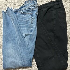 American Eagle Outfitters Blue and Black Skinny Jeans
